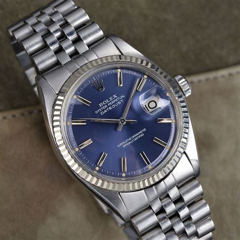 rolex datejust 1601 production years|rolex datejust 1601 blue dial.